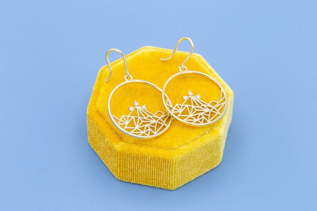 winter mountain earrings custommade