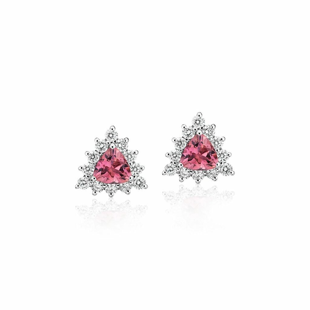 Pink Tourmaline Trillion Earrings Blue Nile