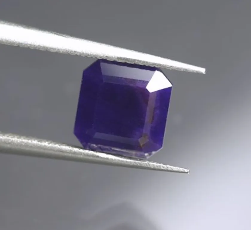 step-cut sugilite - purple gemstones
