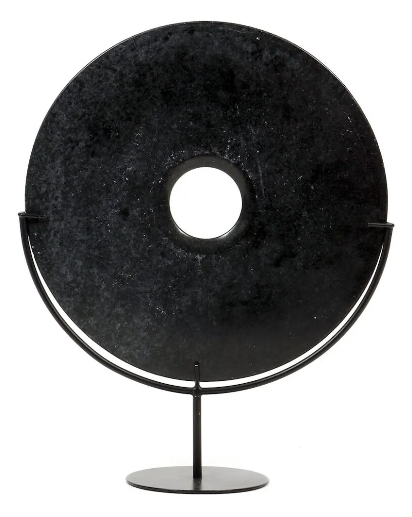 nephrite bi - Han Dynasty, China - black gemstones