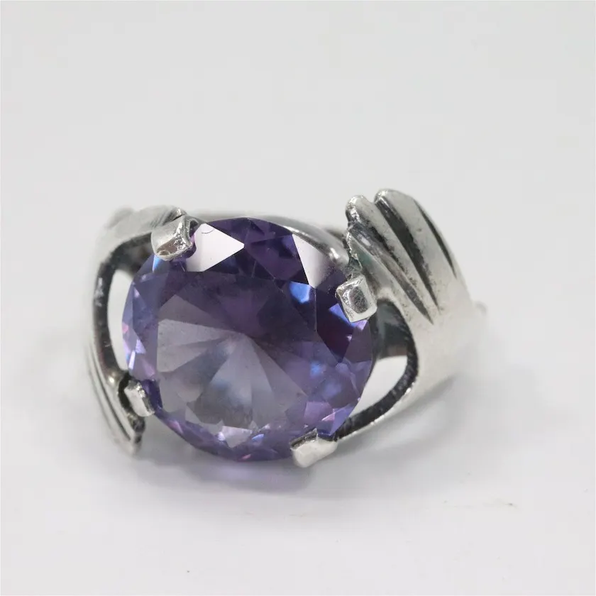 sterling silver topaz ring - purple gemstones