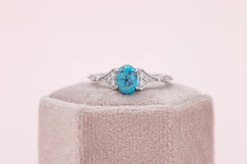 turquoise and diamond white gold ring - turquoise care
