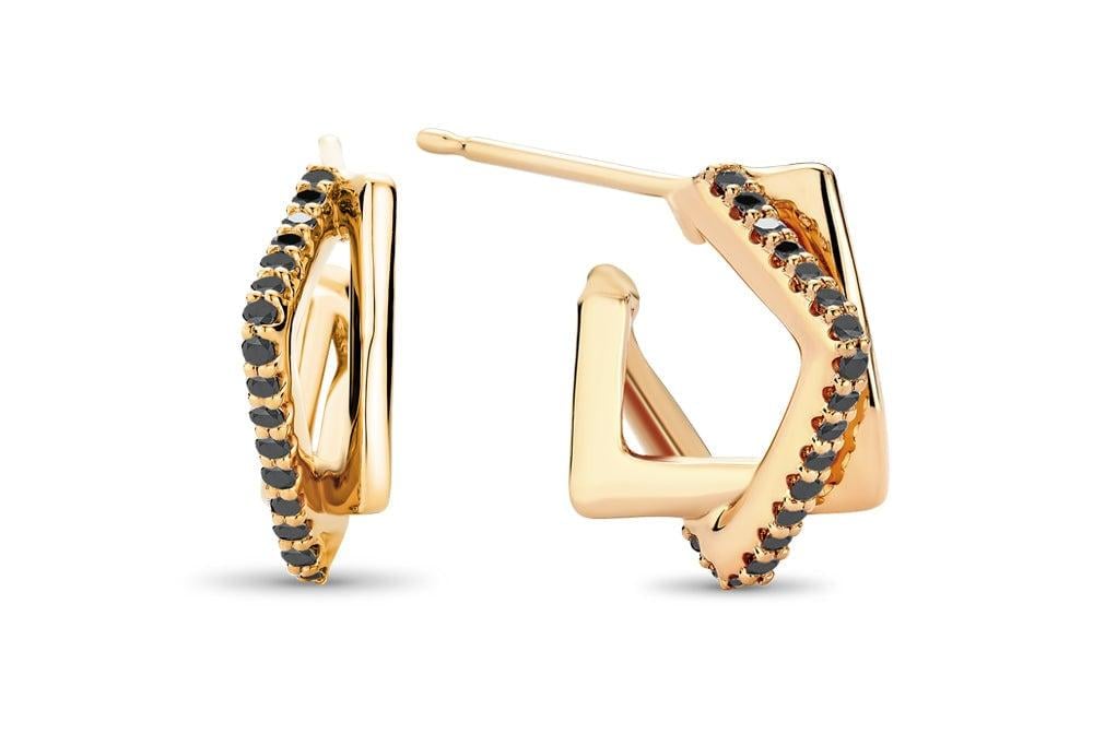 Black Diamond Interlocking Square Hoops Ritani