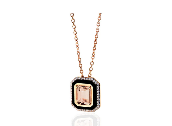 Mina black pendant morganite Selimmouzannar