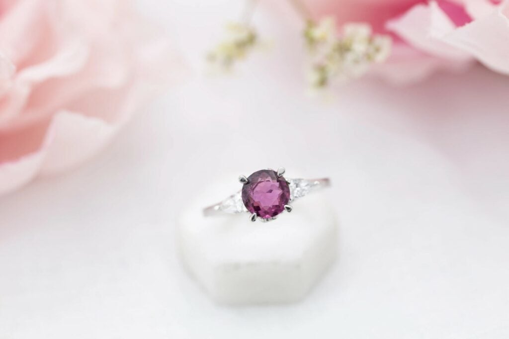 rubelite silver ring custommade