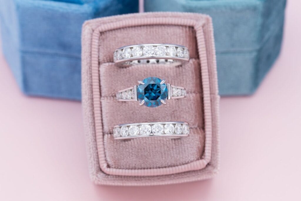 Blue Round Cut Fancy Colored Diamonds CustomMade