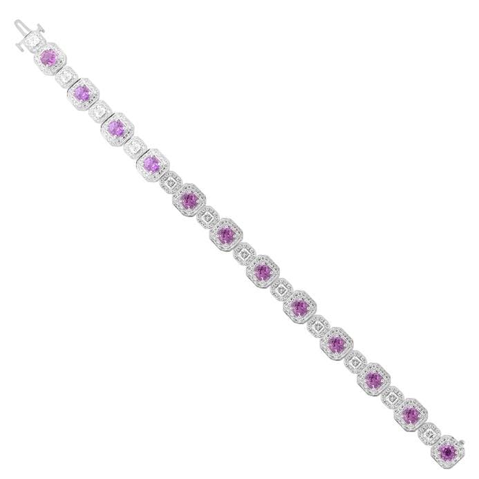 pink sapphire and diamond bracelet by Samuel Sylvio Designs