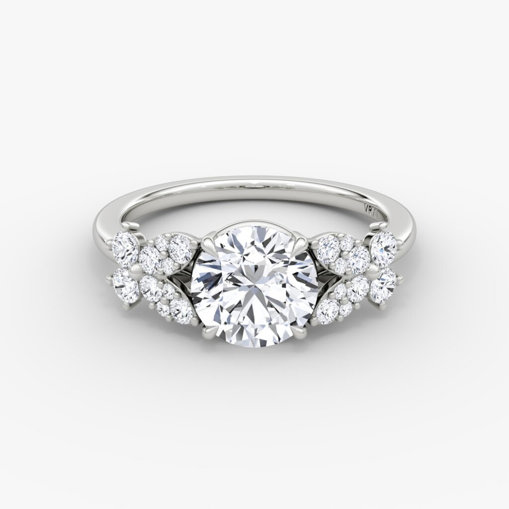 The Signature Floral Round Brilliant Engagement Ring VRAI