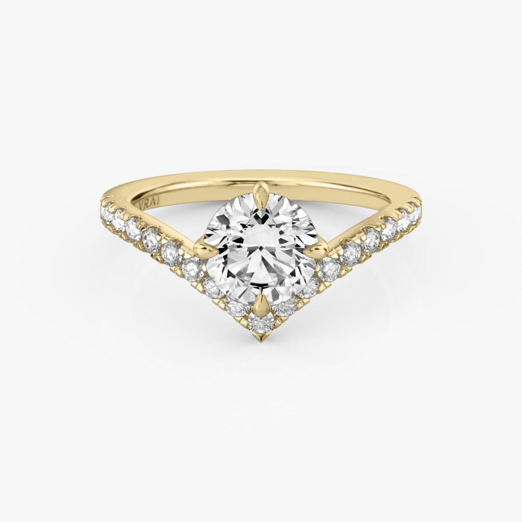 The Signature V Round Brilliant Engagement Ring VRAI