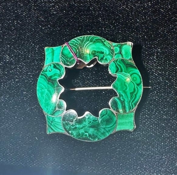 malachite brooch