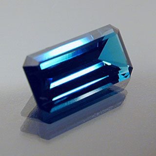 Elongated Emerald Shape Cut Indicolite Tourmaline