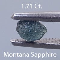 Rough version of Fancy Round Brilliant Cut Sapphire