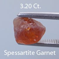Rough version of Round Brilliant Cut Spessartite Garnet
