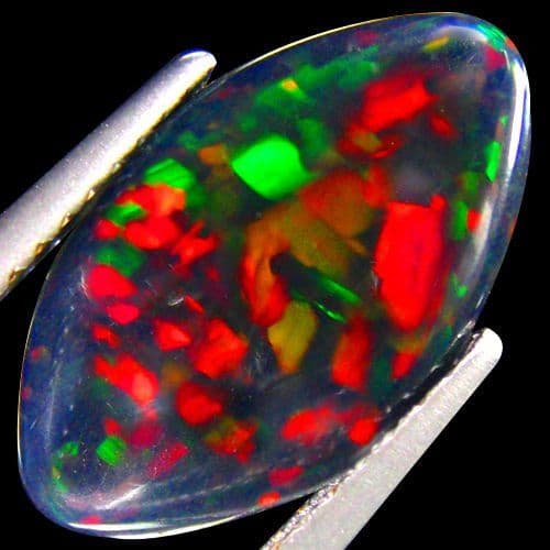 Opale Noire Naturelle D'Éthiopie - 2,495 Carats - Forme Ovale - Non Traitée - Neuf Avec étiquette