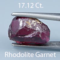 Rough version of Fancy Pear Shape Cut Rhodolite Garnet