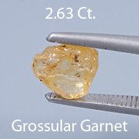 Rough version of Round Brilliant Cut Grossular Garnet