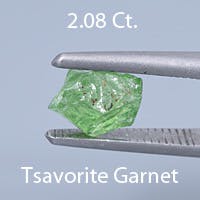Rough version of Brilliant Emerald Cut Grossular Garnet
