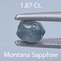 Rough version of Fancy Round Brilliant Cut Sapphire