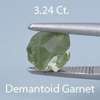 Rough version of Fancy Round Brilliant Cut Demantoid Garnet