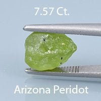 Rough version of Fancy Brilliant Emerald Cut Peridot