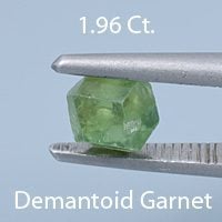 Rough version of Fancy Brilliant Octagon Cut Demantoid Garnet