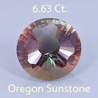 Rough version of Custom 32-sided Round Cut Oregon Sunstone
