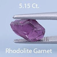 Rough version of Step Cut Diamond Cut Rhodolite Garnet