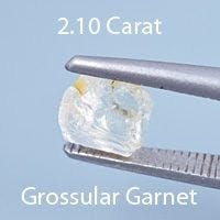 Rough version of Custom Barion Shield Cut Leuco Grossular Garnet