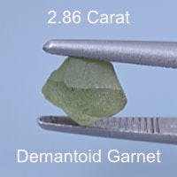 Rough version of Custom Shield Cut Demantoid Garnet