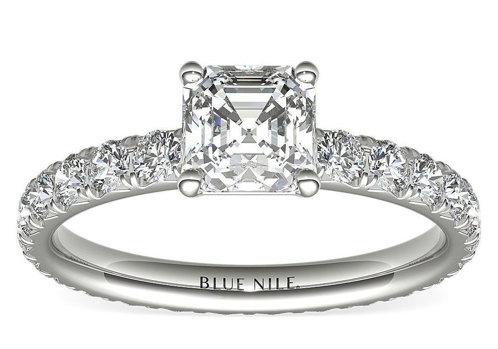 Most Popular Diamond Shapes For Engagement Rings In 2025 IGS Blue Nile Studio French Pave Diamond Eternity Engagement Ring Blule Nile