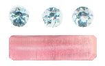 Pink tourmaline and blue apatite gems