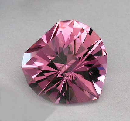 Pink Nigerian Tourmaline cut in my "Heart Squared" design