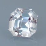 Finished version of Asscher Style Square Emerald Cut Goshenite Beryl