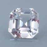 Finished version of Asscher Style Square Emerald Cut Goshenite Beryl