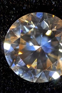 Silver-White Diamond. Diamond look-alike - real silver-white diamond gem