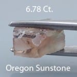 Rough version of Fancy Brilliant Emerald Cut Natural Sunstone