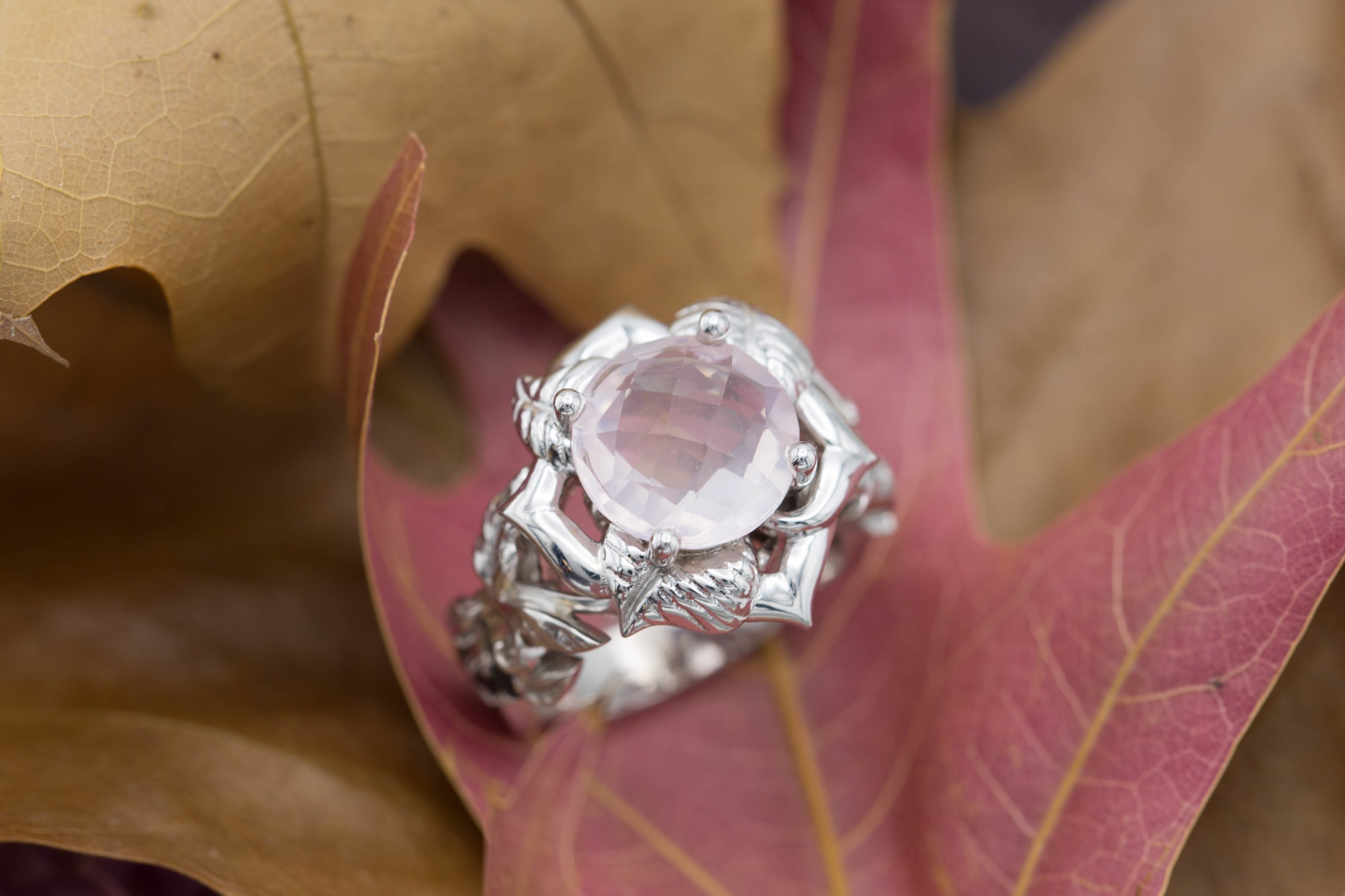 rose quartz floral ring 1
