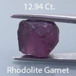 Rough version of Fancy Brilliant Octagon Cut Rhodolite Garnet