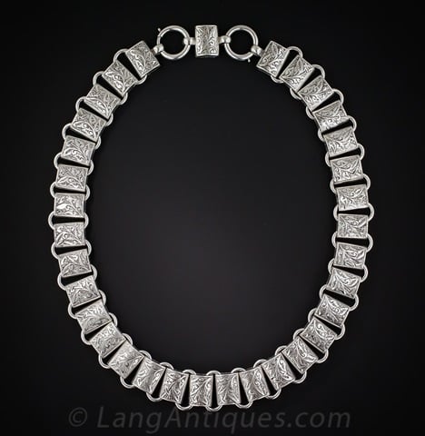 Silver Collar Necklace - Aesthetic Period jewelry