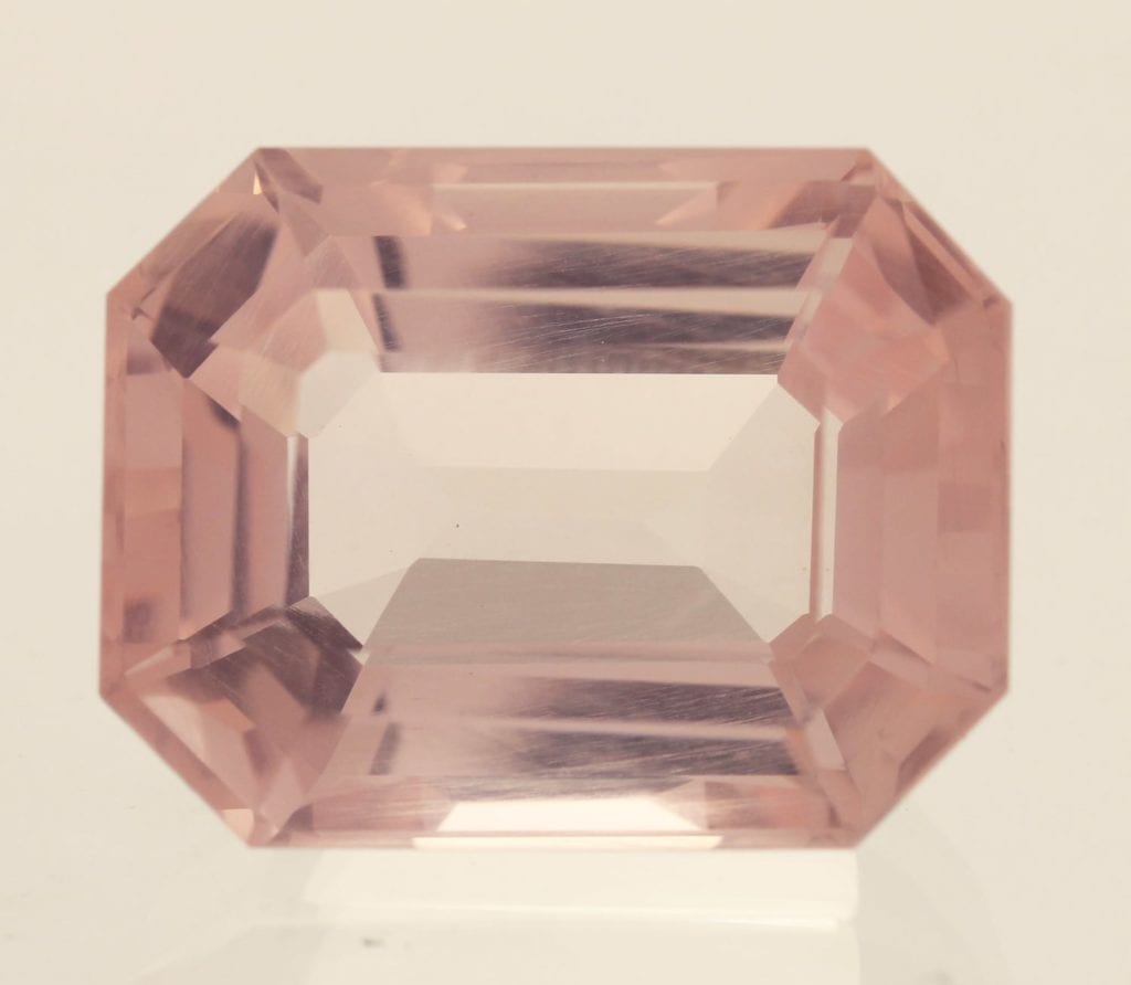 emerald-cut rose quartz - Madagascar