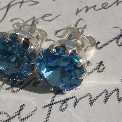 “Swarovski Earrings Blue Zircon Silver with Prongs” by Maria Panayiotou is licensed under CC By-ND 2.0