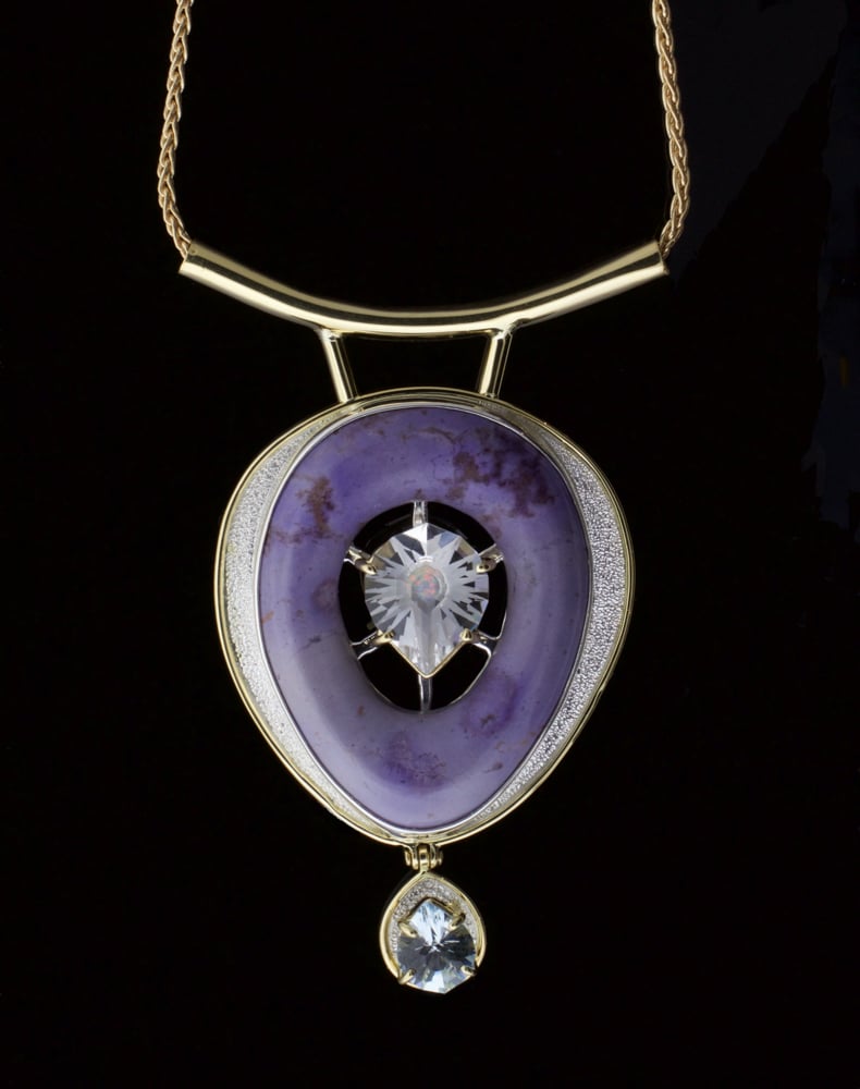 Stunning Rare Turkish Purple Jade Pendant Necklace Jadeite