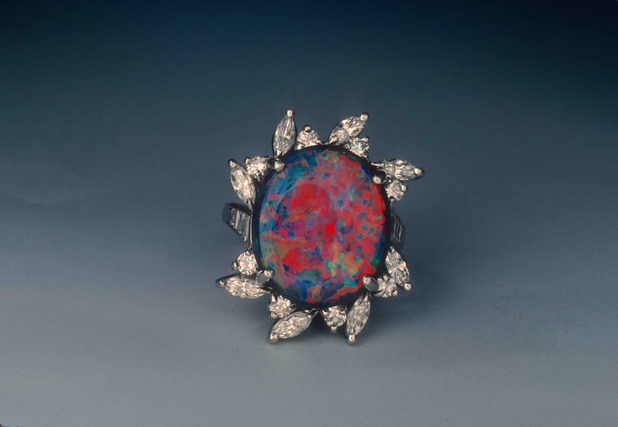 Opal Stone Natural Cabochon Red International Gem Society