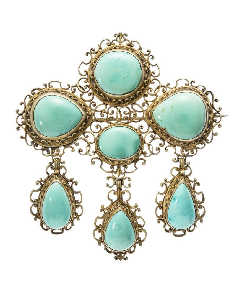 brooch with turquoise - German, 19th century