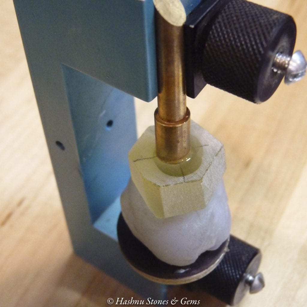 faceting process - dopped quartz