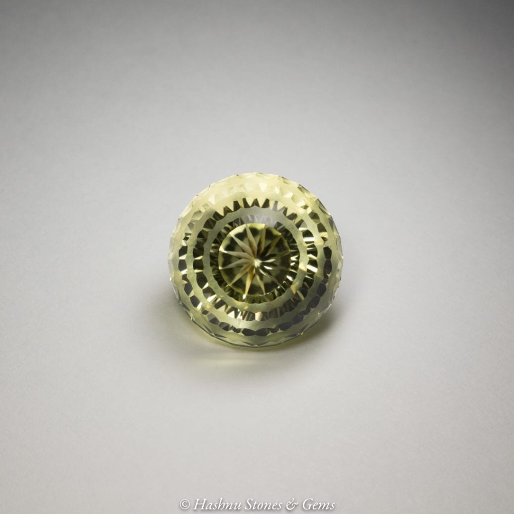 custom faceting - oro verde quartz