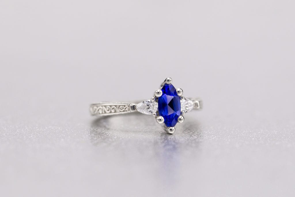tanzanite buying - ring with deep blue gem