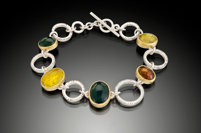 tourmaline buying - bracelet with several tourmaline colors