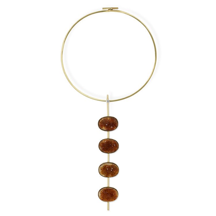 citrine buying - geode necklace