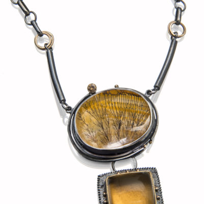 crystalline quartz buying - dendritic quartz and citrine necklace